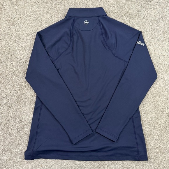 Peter Millar 1/4 Zip Pullover L Solid Navy Performance Stretch UPF 50+ Women's - Picture 8 of 9